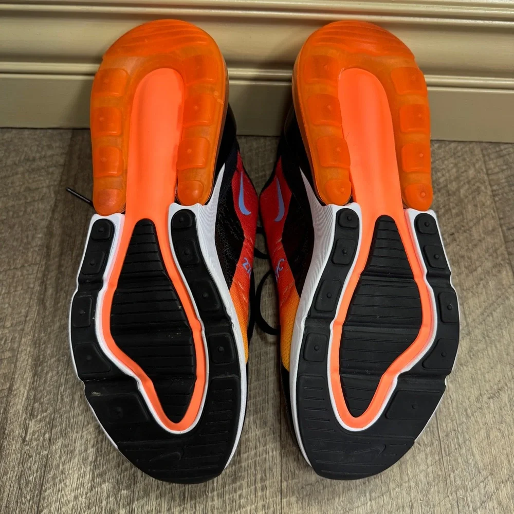 Nike Air Max 270 "Sunset" University Red Gold Sneakers Men's Size 9 - Picture 9 of 9